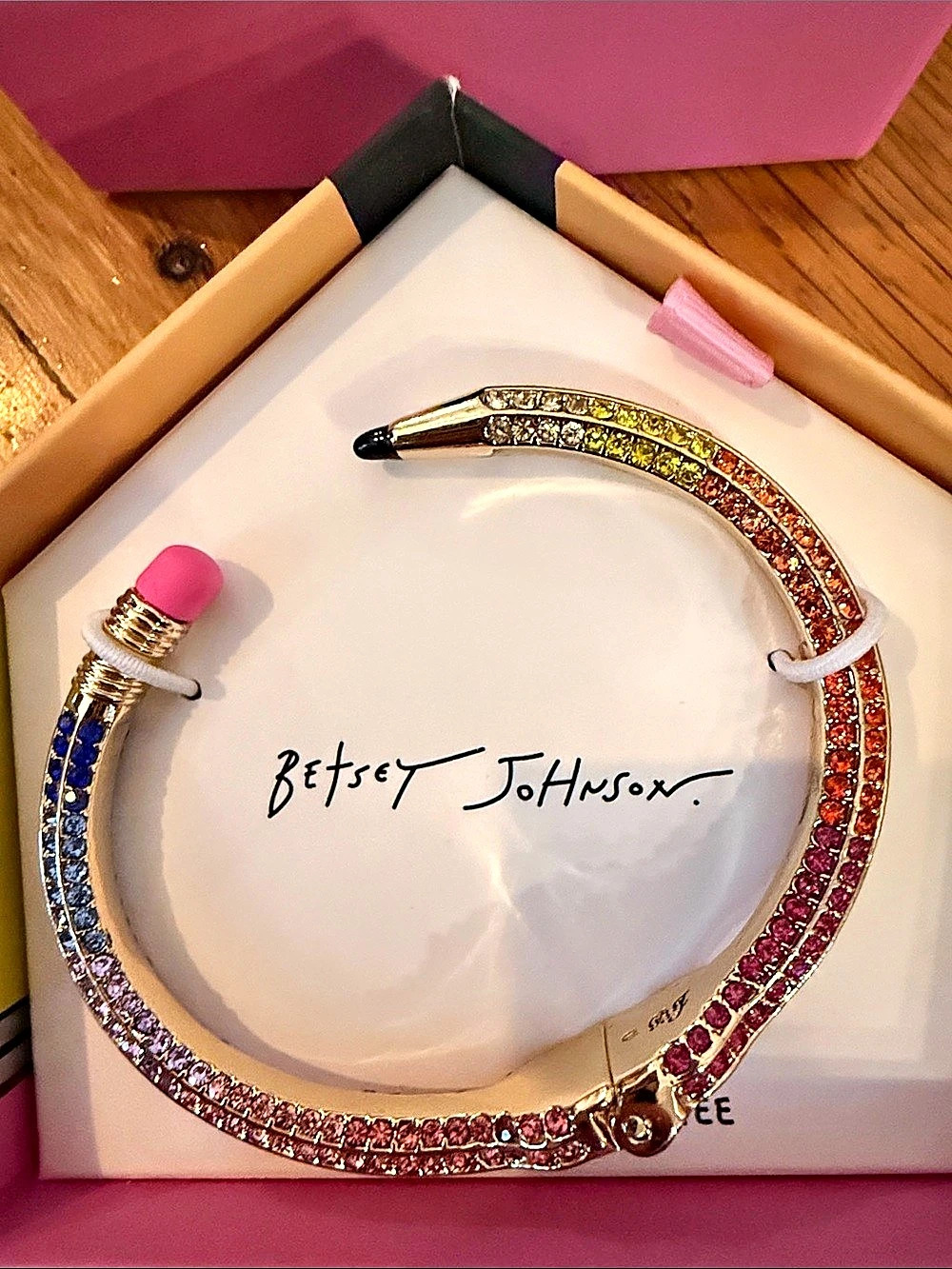 Betsey Johnson Multicolor Crystal Pencil Bracelet NWT